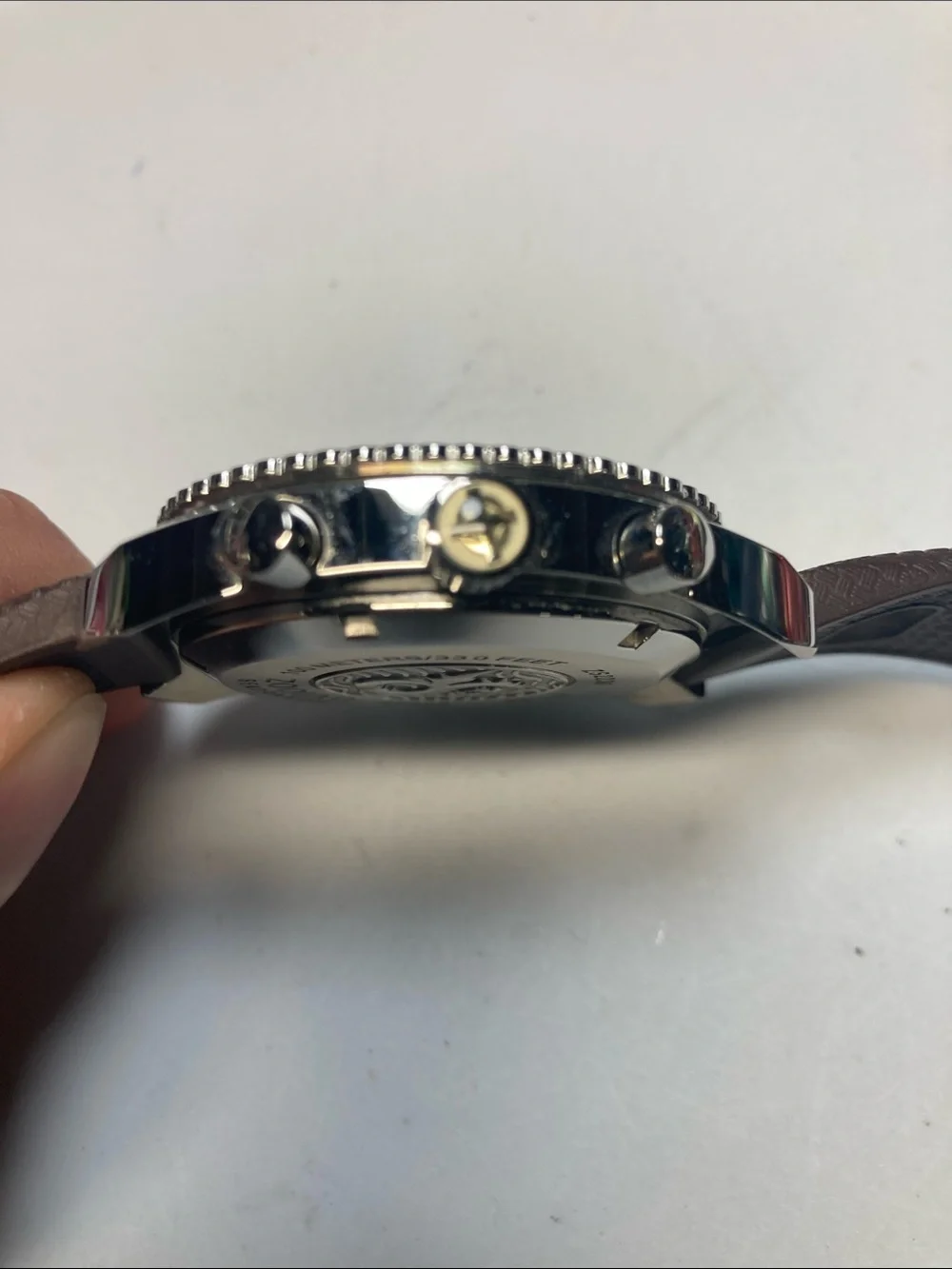 Zodiac Brown and Yellow Chronograph Dive Watch, Sea Dragon, new battery